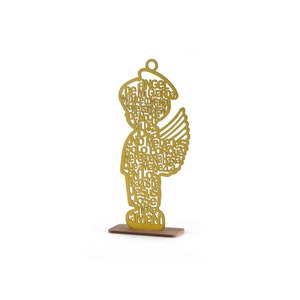 Guardian Angel Wood Laser Cut Baptism Decorations Spanish Version (Boy)