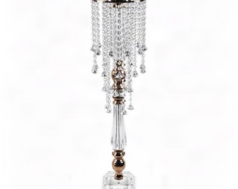 Chandelier Style Crystal Candle Holder – Sparkling Event Centerpiece – Crystal Party Decor