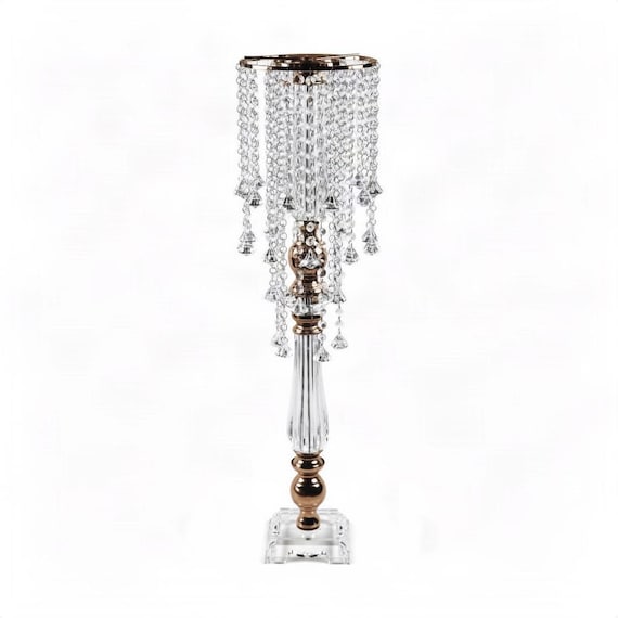 Chandelier Style Crystal Candle Holder – Sparkling Event Centerpiece – Crystal Party Decor