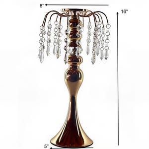 Kristallljusstake mittpunkt 16", hängande kristalldraperidekor bild 15