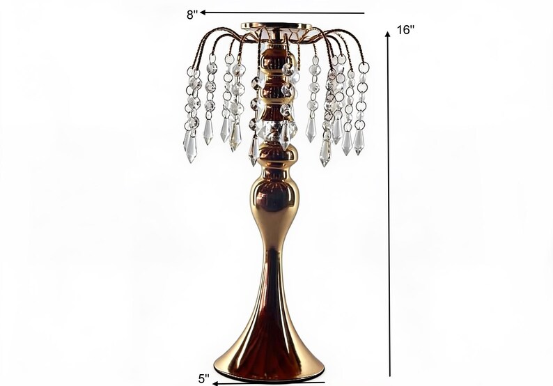 Kristallljusstake mittpunkt 16", hängande kristalldraperidekor bild 15