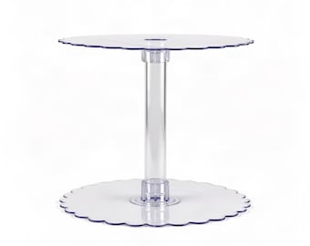 Soporte para cupcakes de 2 niveles / Exhibidor de postres con borde festoneado / Soporte de plástico para pasteles de 30,5 cm x 20,3 cm
