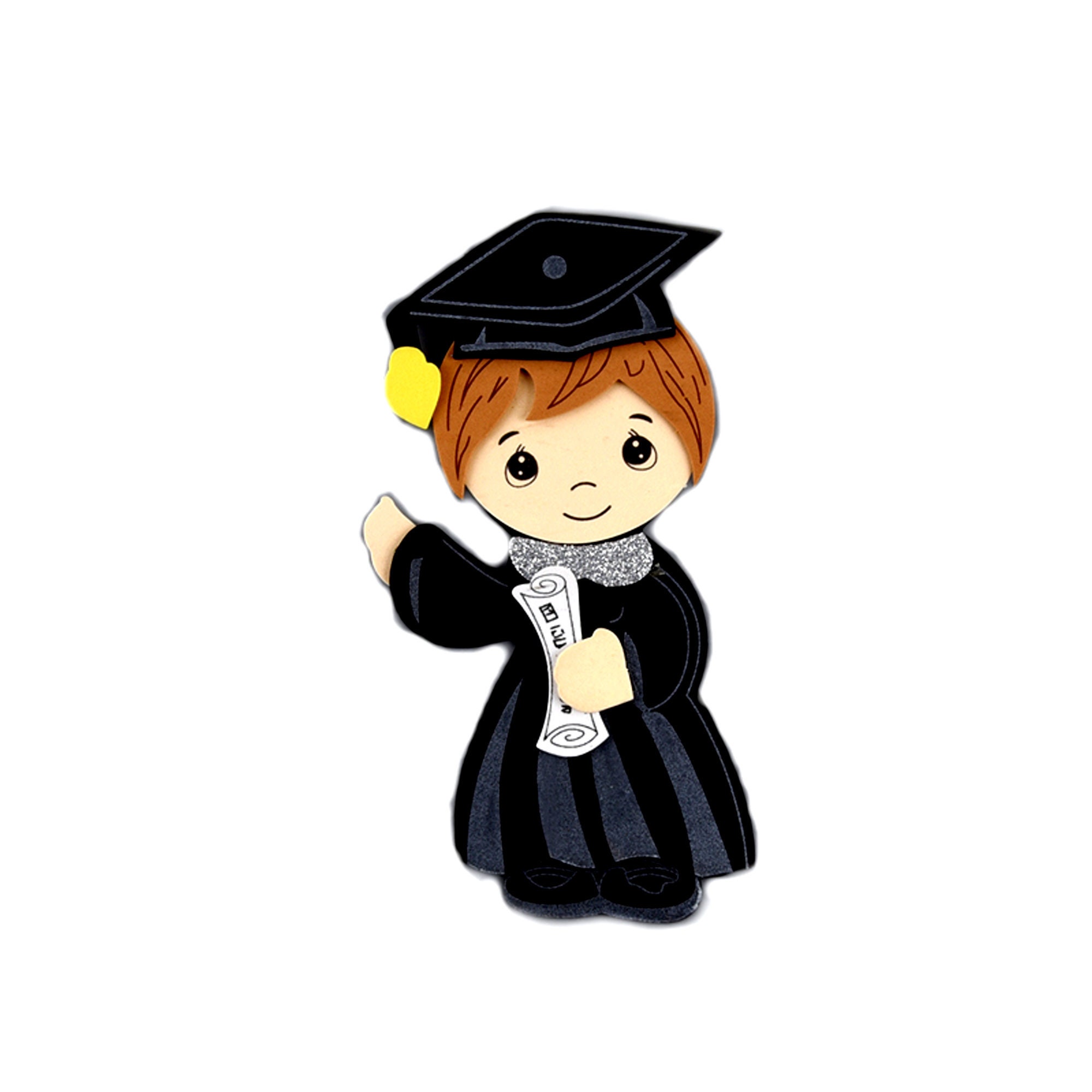 Graduation Cap and Gown with Diploma Party Decorations.