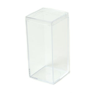 Caja de plástico transparente – cuadrado de 4 pulgadas x 2 pulgadas de alto  – 6 cajas por paquete