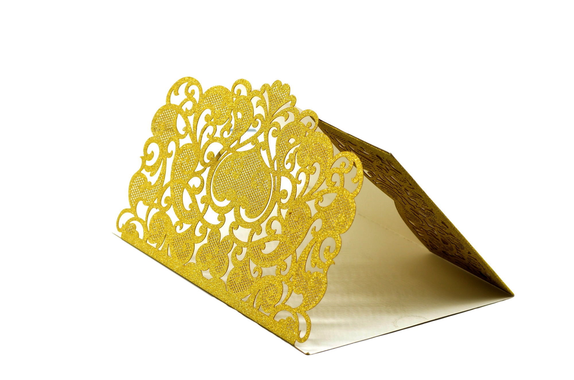 Glitter Laser Cut Wedding Invitations.