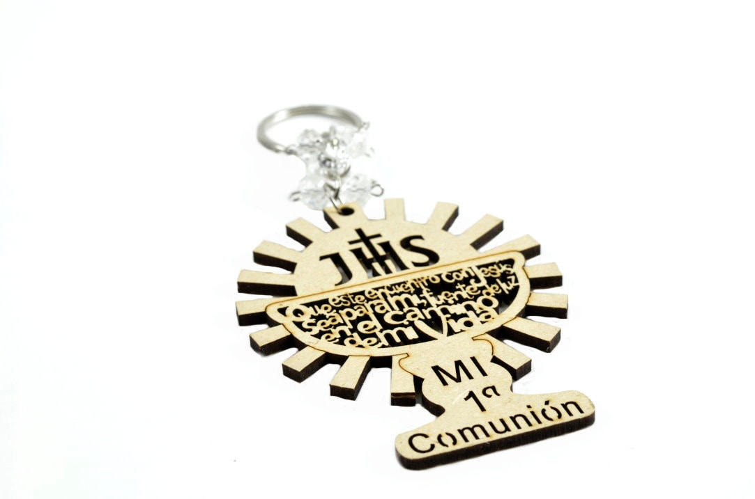 Wood Key Chain Communion Gift. spanish Version | Etsy