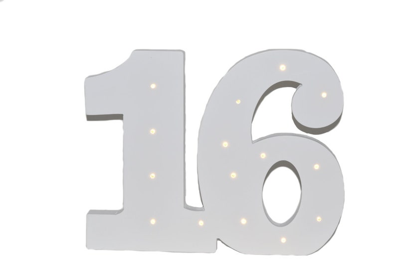 Wooden Marquee LED Light Up Number 16-Party Decorations. 11 | Etsy