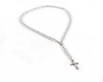 Rosario de cristal acrílico – Joyería de oración con cuentas – Regalo católico