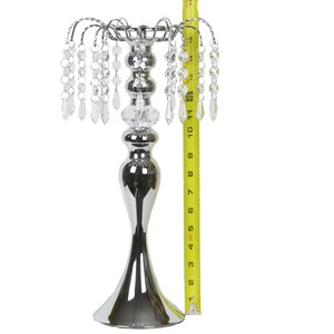Kristallljusstake mittpunkt 16", hängande kristalldraperidekor bild 5