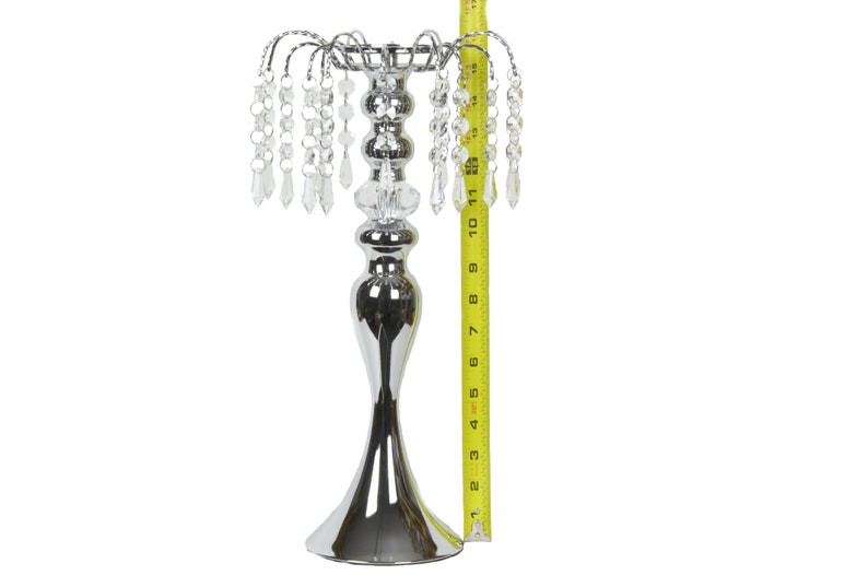 Kristallljusstake mittpunkt 16", hängande kristalldraperidekor bild 5