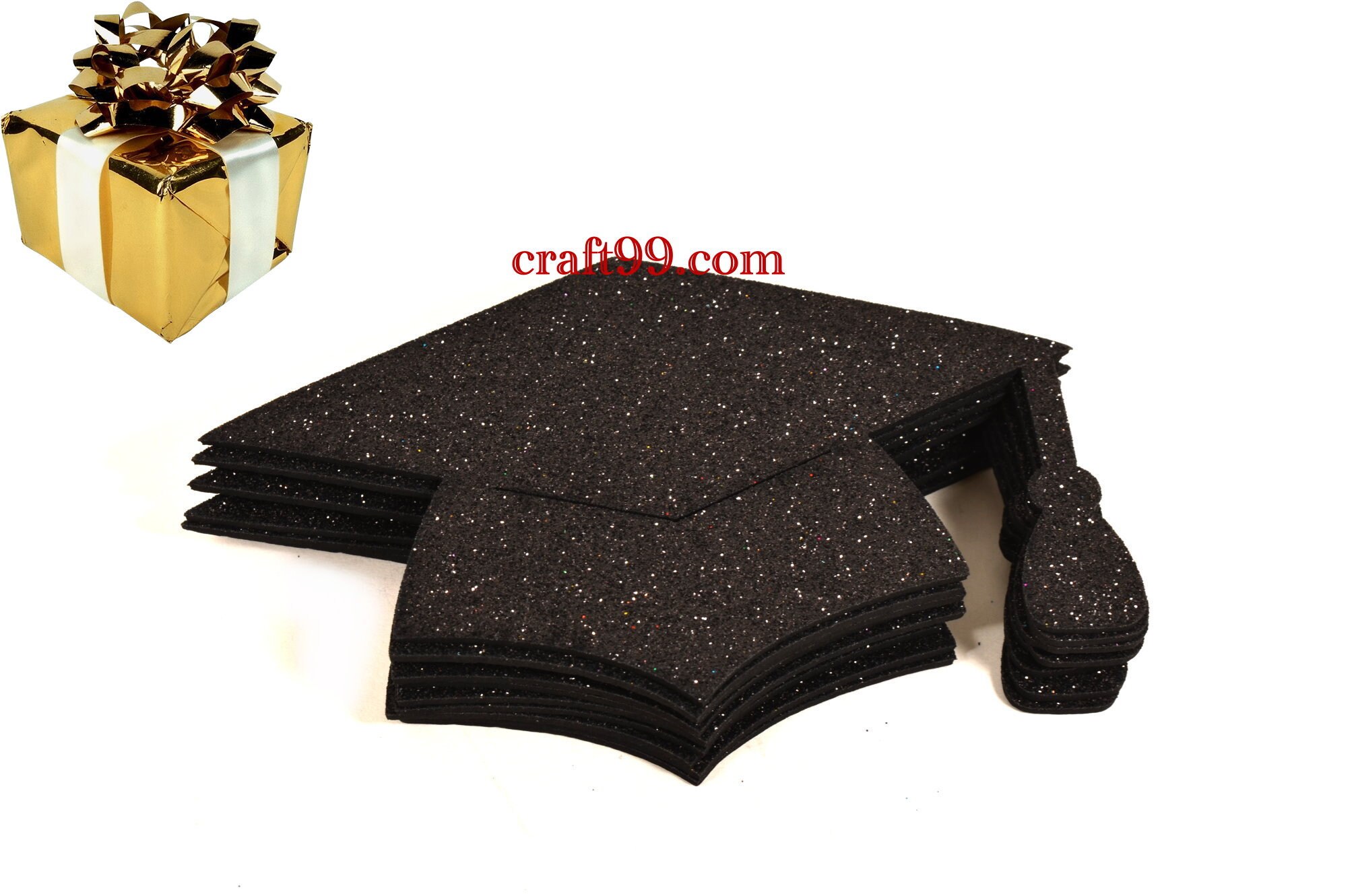 Glitter Foam Graduation Cap Party Decorations. L