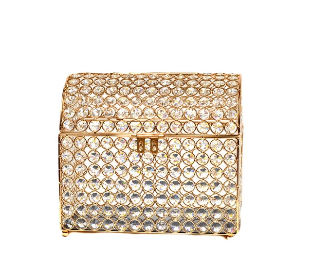 Crystal Money Card Box Wedding Gifts Treasure Chest Style.