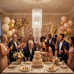 3 Tier Crystal Chandelier Party Décor, Hanging Acrylic Beaded Chandelier image 14