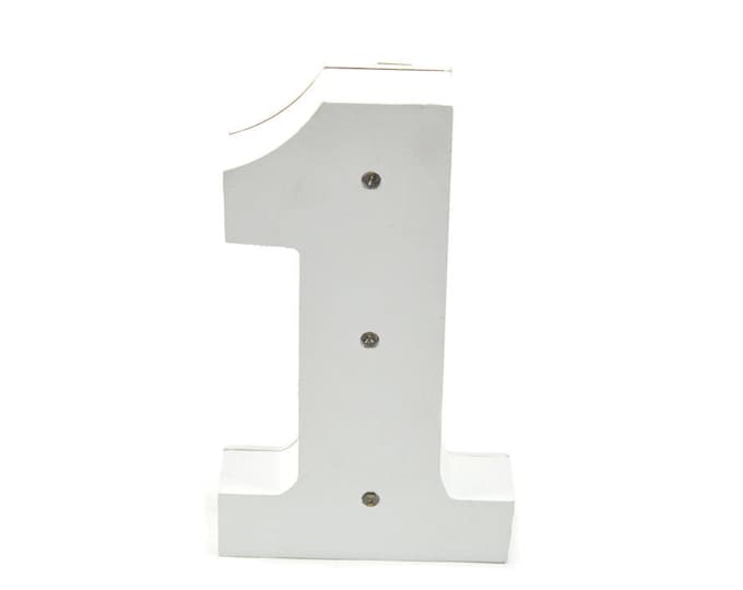 Wooden numbers-light up marquee numbers.