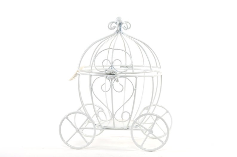 Wire Carriage Card Holder-Party Decorations. White