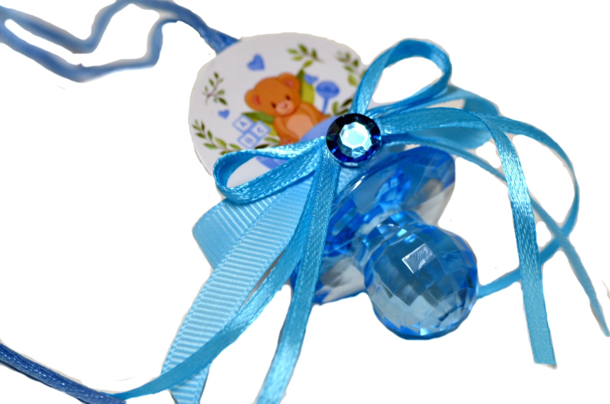 Baby shower teddy bear pacifier baby necklaces