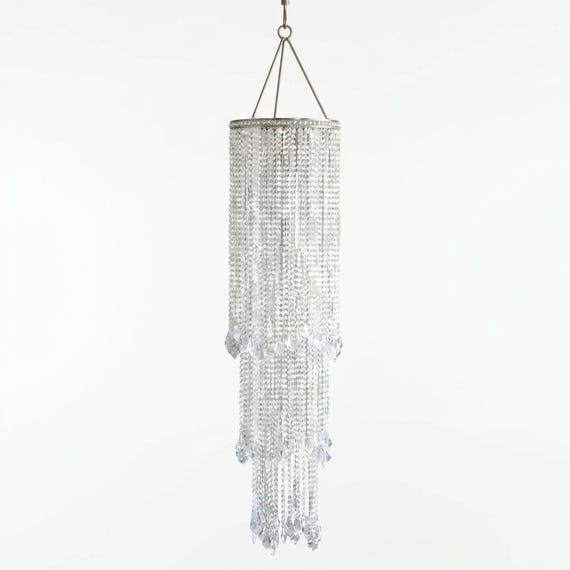 3 Tier Crystal Chandelier Party Décor, Hanging Acrylic Beaded Chandelier