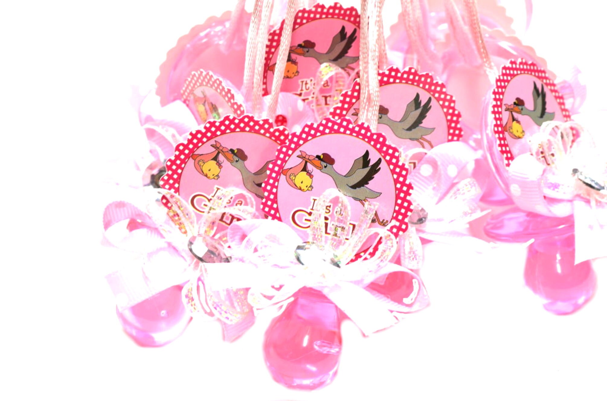 Pacifier Necklaces Baby Shower Pacifier Necklace. Stork. 24 Pieces.