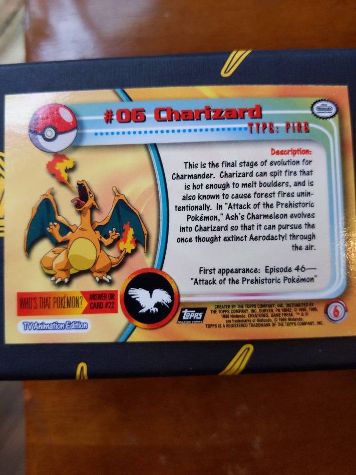 Rare Vintage Topps Pokemon Charizard Card VHTF Etsy