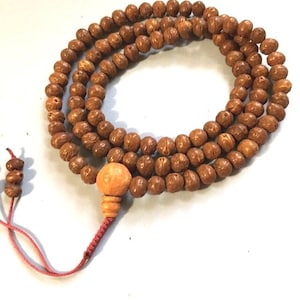 Phoenix eye Bodhi seed guru bead with 108 Raktu Mala Necklace and Adjustable knot on red cord Mindfulness meditation practice