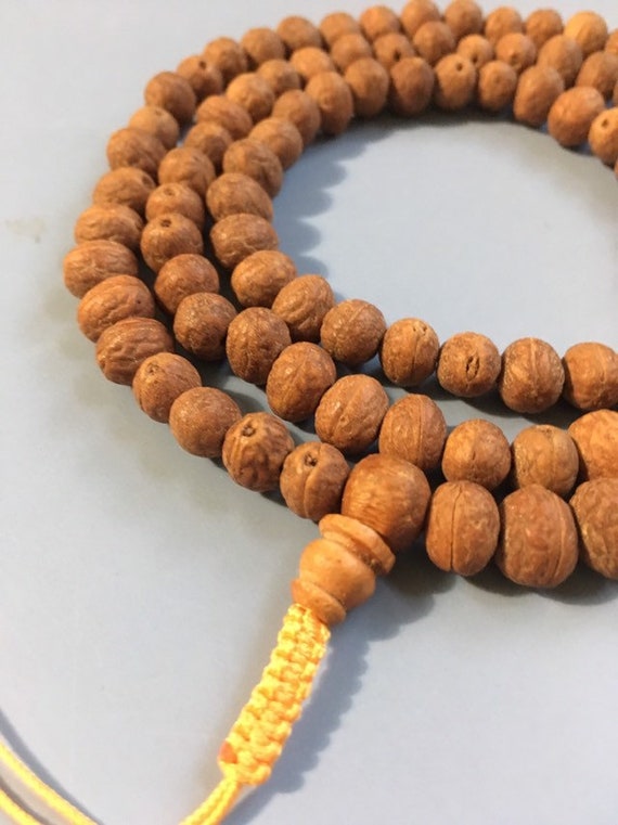 Bracelet-chapelet Perles Cornaline & Bois Santal Tibétain – Magnifique Bijou Spirituel Neuf