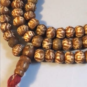 Yak Horn Bead Mala Necklace With Tassel Tibetan Guru Bead Handmade Buddhist Mantra Meditation
