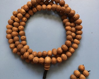 Bodhi Raktu 8MM Seed Mala Necklace Bracelet With Adjustable Knot