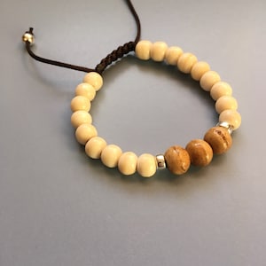 Yak & Ox Bone, Sterling Silver Adjustable Mala Yoga Bracelet With 21 Beads