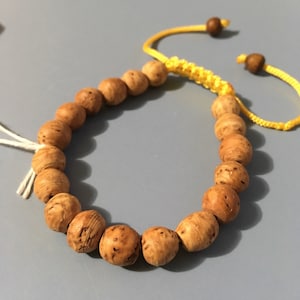 Bodhi Seed 8mm Mala Bracelet, With Adjustable Knot For Yoga and mindfulness Meditation