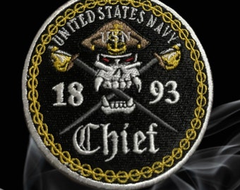 Navy Chief Patch / Velcro Patch / Iron on Patch / Sew on Patch