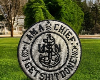 Navy Chief Patch / Velcro Patch / Iron on Patch / Sew on Patch