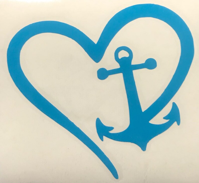 Heart Anchor Decal Etsy