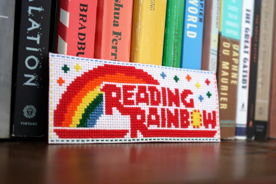 Reading Rainbow Bookmark Cross Stitch PDF Pattern | 90s, nostalgic, TV | Digital