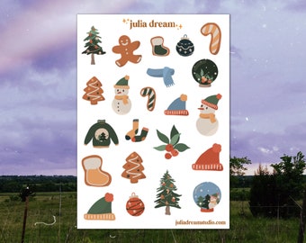 Cozy Christmas Sticker Sheet: Winter Planner Stickers