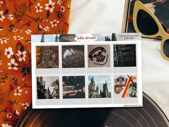 Wizardry School Polaroid Photo Stickers: Planner Scrapbook Stickers