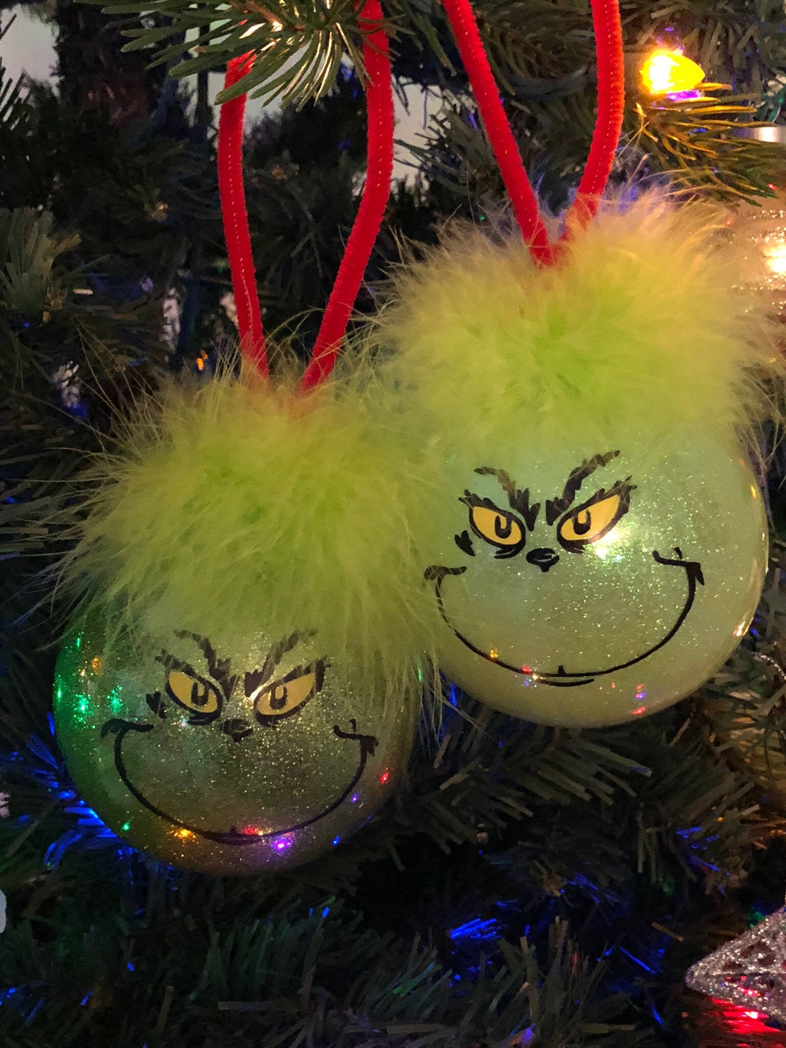 Customized/Personalized Glitter Grinch Christmas Ornament - Christmas…