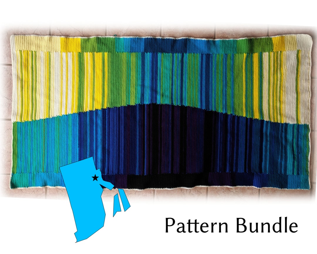 Rhode Island Temperature Blanket Pattern Bundle, Digital; Knitting ...