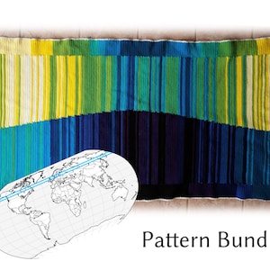 55 N - 60 N Latitude Temperature Blanket Pattern Bundle, Digital; Crochet, Knitting, Cross Stitch Pattern, Weather, Climate, Temperature Art