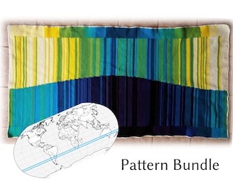 30 S - 35 S Latitude Temperature Blanket Pattern Bundle, Digital; Crochet Knitting Cross Stitch Pattern, Weather Climate Temperature Afghan