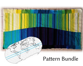 Equator-15 S Latitude Temperature Blanket Pattern Bundle, Digital; Crochet Knitting Cross Stitch Pattern, Weather Climate Temperature Afghan