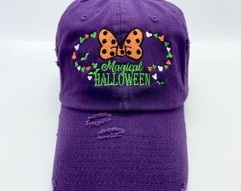 Magical Halloween Embroidered Cap-Many Cap Color Choice-Adults and Kids