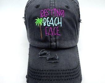 Resting Beach Face-Baseball Hat-Many color choices