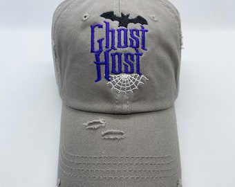 Ghost Host- Embroidered Cap-Many Cap Color Choice-Adults and Kids
