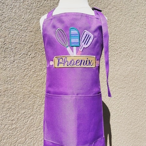 Kids Chef Apron with 2 Front Pockets Embroidered-Girls or Boys-Many Color Options