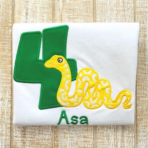 Snake Birthday Embroidered T-Shirt