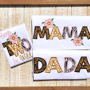 Born TWO be Wild Birthday Embroidered T-Shirt or Bodysuit-Family Shirts