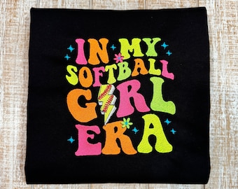 In My Softball Girl Era-Embroidered T-Shirt-Can add name and number