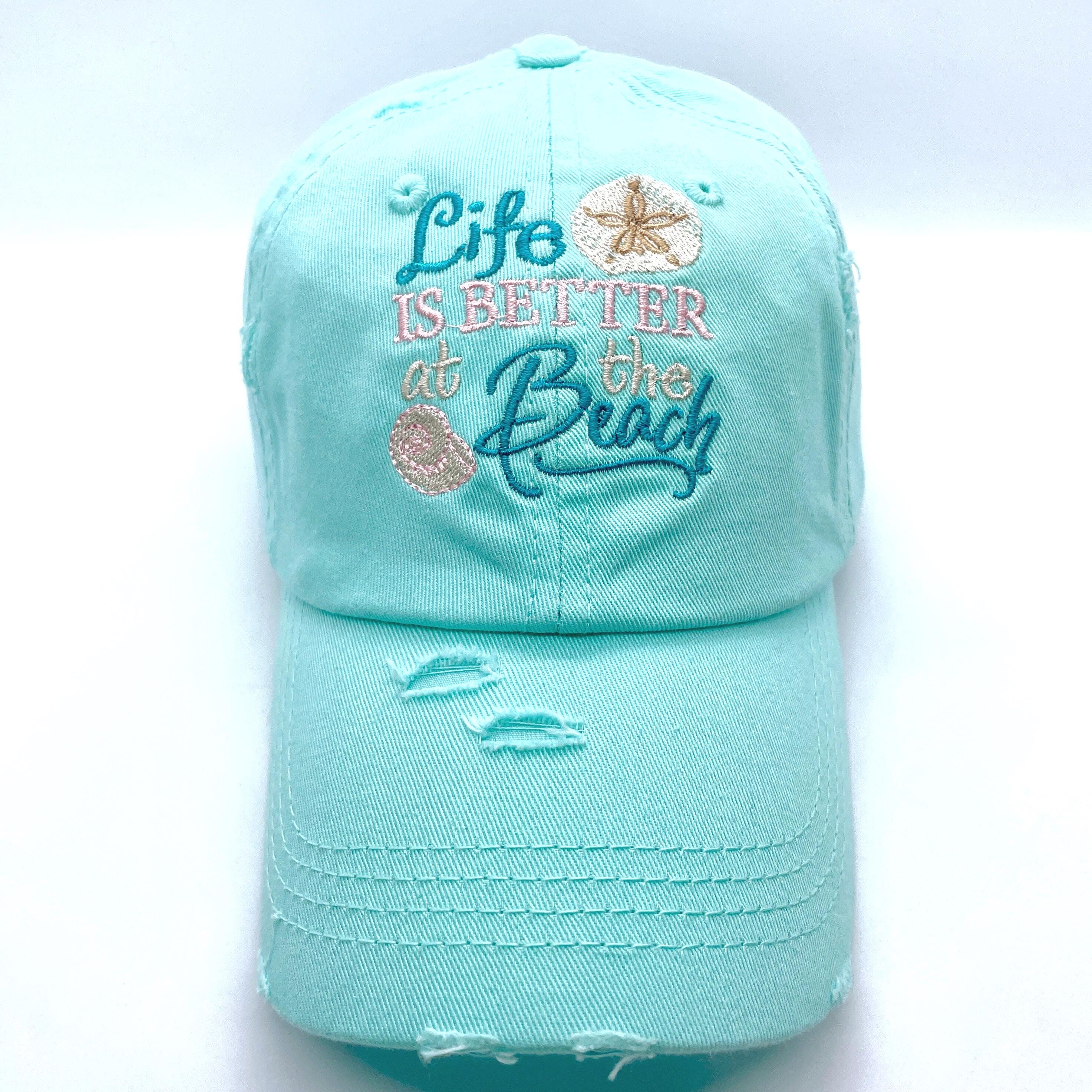 Life is Better at the Beach Embroidered Cap-Many Cap Color Choices
