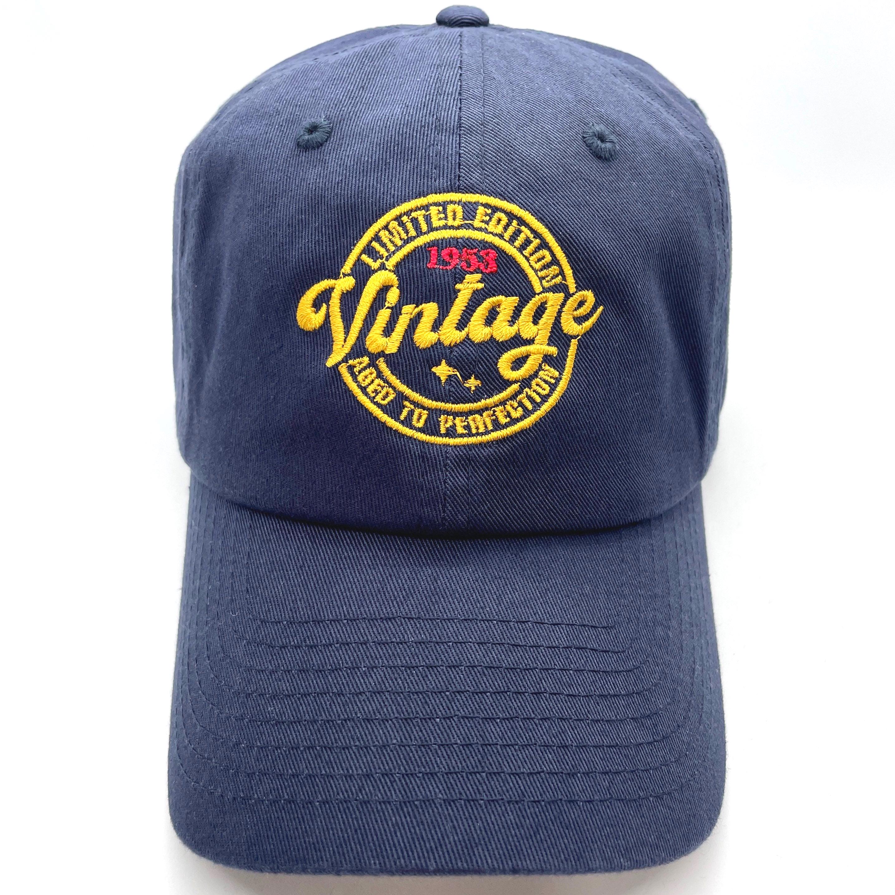 Vintage Aged to Perfection-Any Year Baseball Hat-Many color choices-Thread Color Choices
