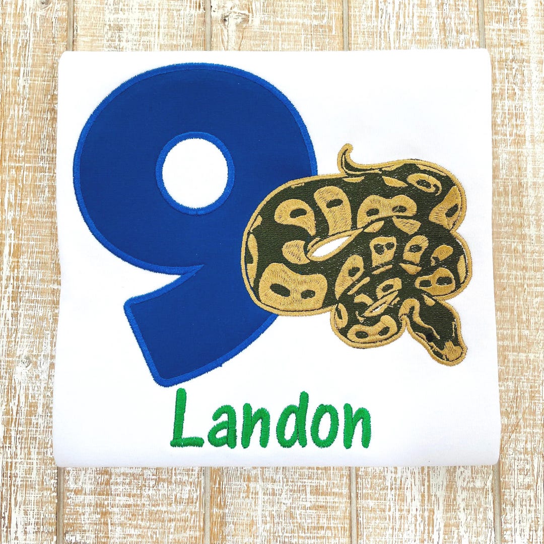 Python Onesies Python Snake Birthday Embroidered T-shirt-girls or Boys - Etsy